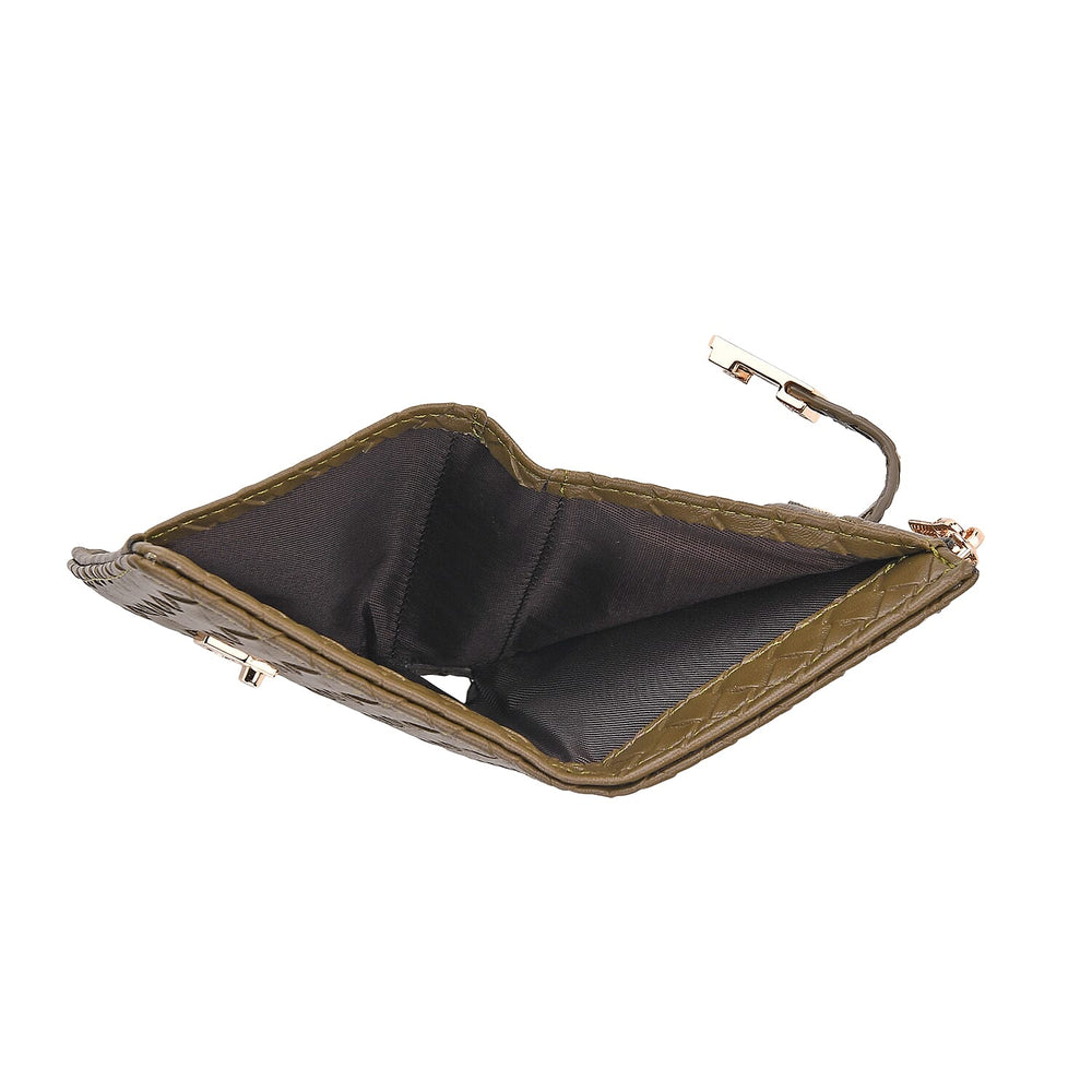 Designer Inspired - Woven Wallets with RFID Protection - Gold - Dark Green
