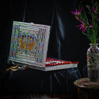 Oxidized Ring Box with Dancing Peacocks Hold Upto 150 Rings (Size 35x25x5 cm) - Silver