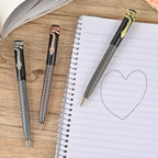 Set of 3 Pens with 3 Blue Replacement Ink - Rose Gold, Gold & Silver
