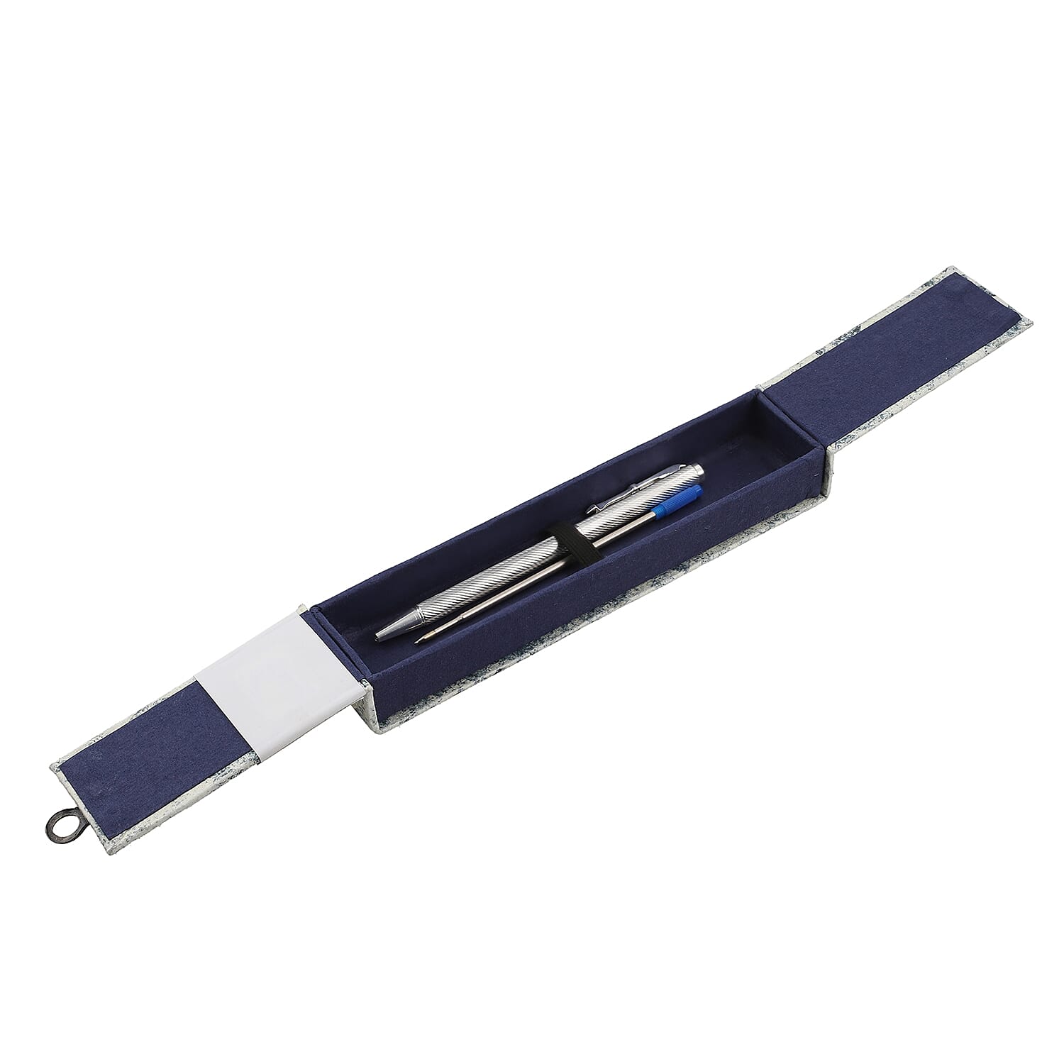 Luxury Collection- 925 Sterling Silver  Pen with Moissanite (RD 3MM) - 1 Extra Refill, Silver Wt.12 Gms Approx