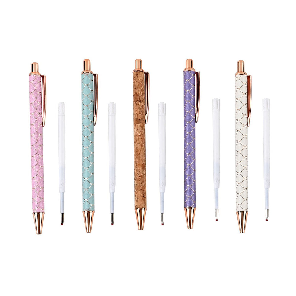 Set of 5 Pens with 5 Blue Replacement Ink