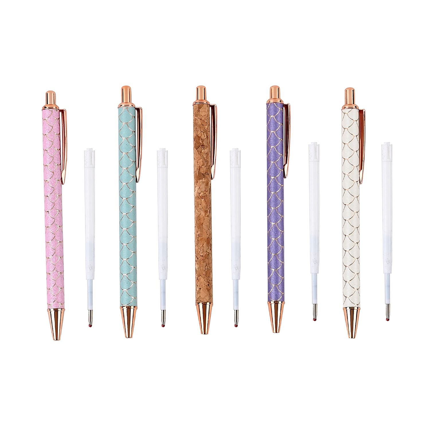 Set of 5 Pens with 5 Blue Replacement Ink