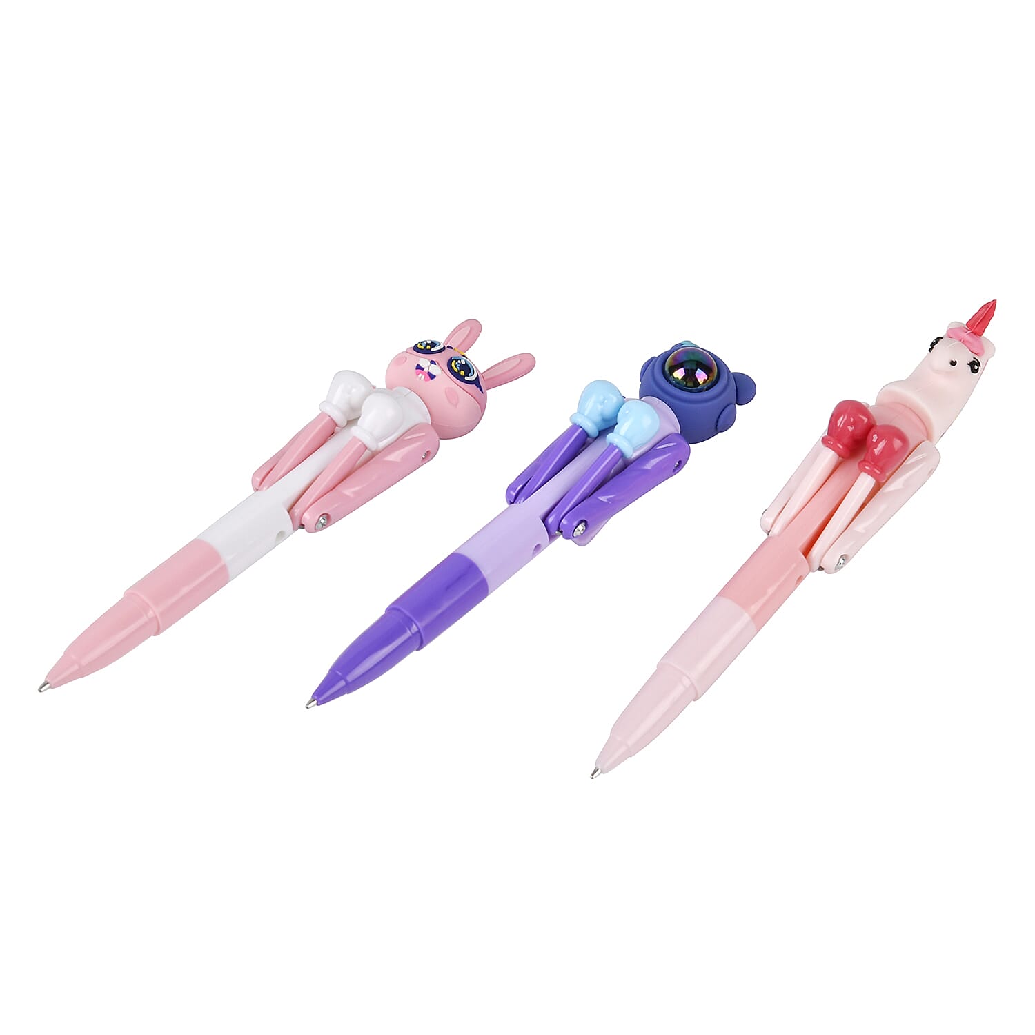 Set of 6 Boxing Pens (2x Astronaut, 2x Rabbit, 2x Unicorn) - Multi