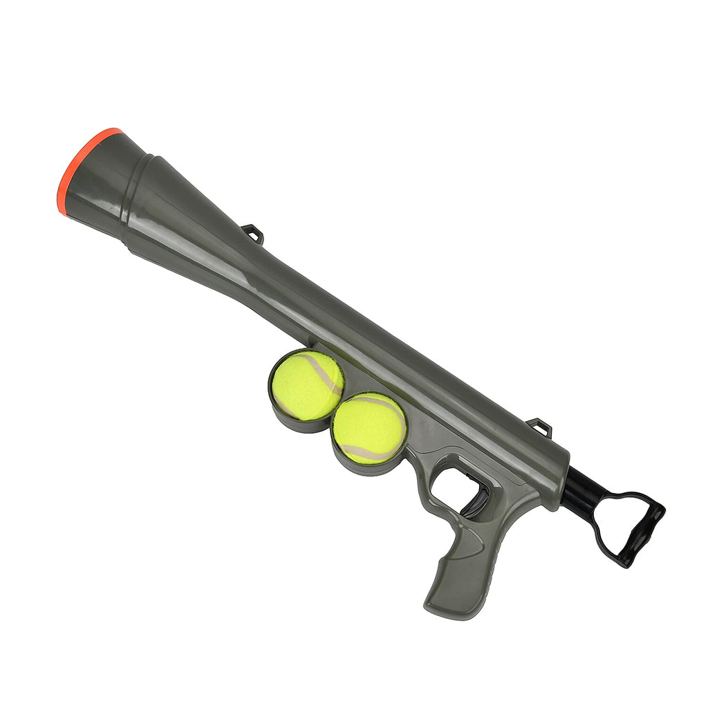 Interactive Pet fetch tennis ball launcher with 10-meter range - Green