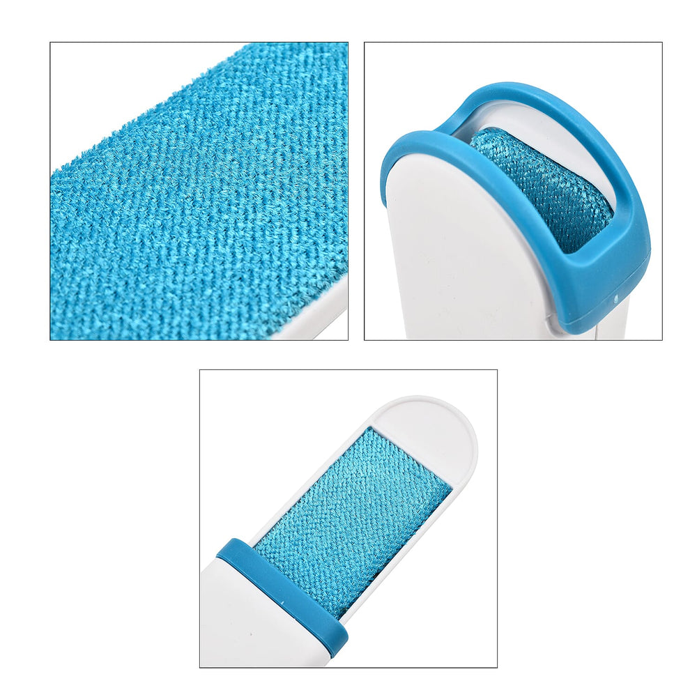 Pet Hair Remover - Lint Removers with Standard and Travel Size Lint Remover Brush - Remove Cat and Dog Hair, Lint from Carpet - White - Blue