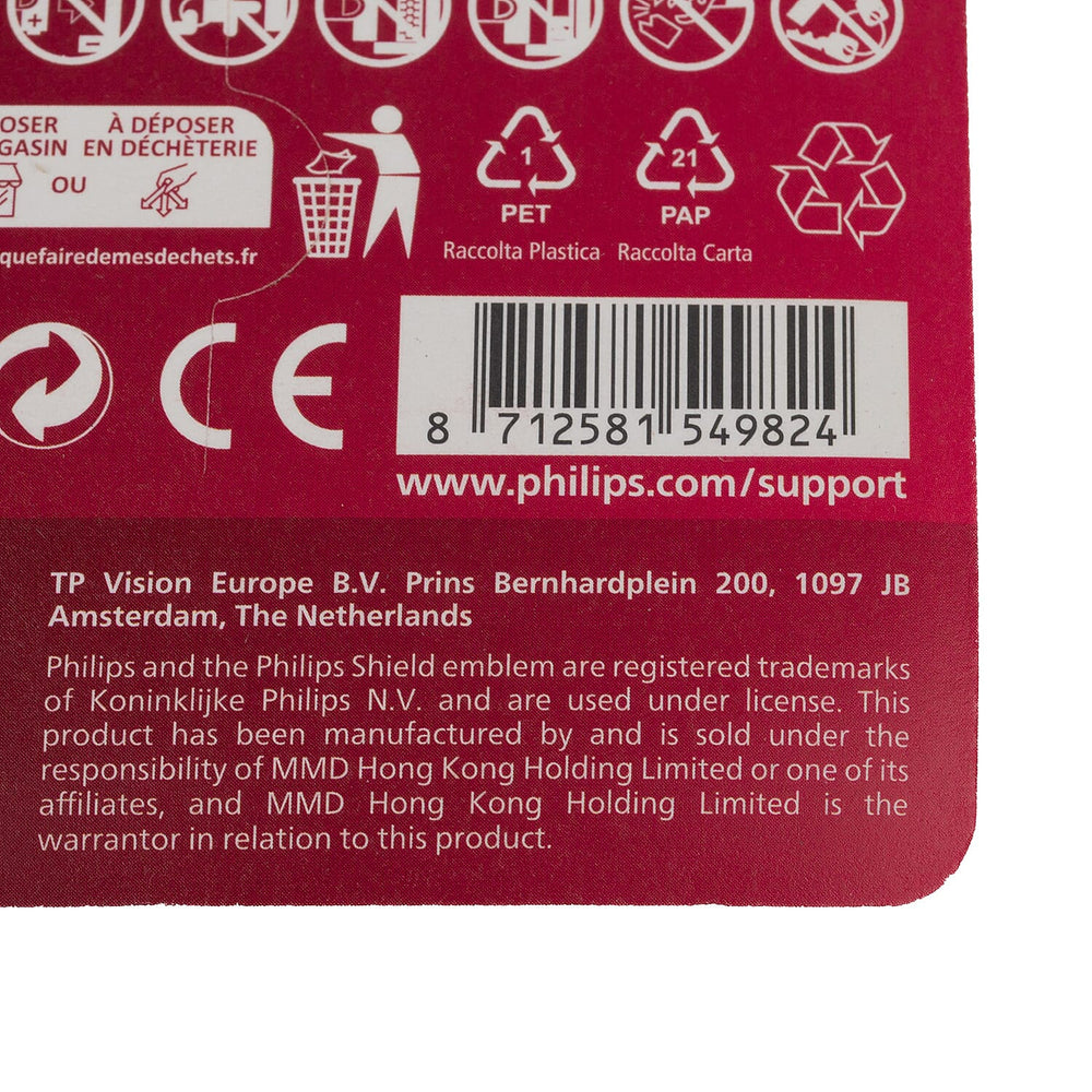 Philips - Pack of 4 Power Alkaline AAA Batteries