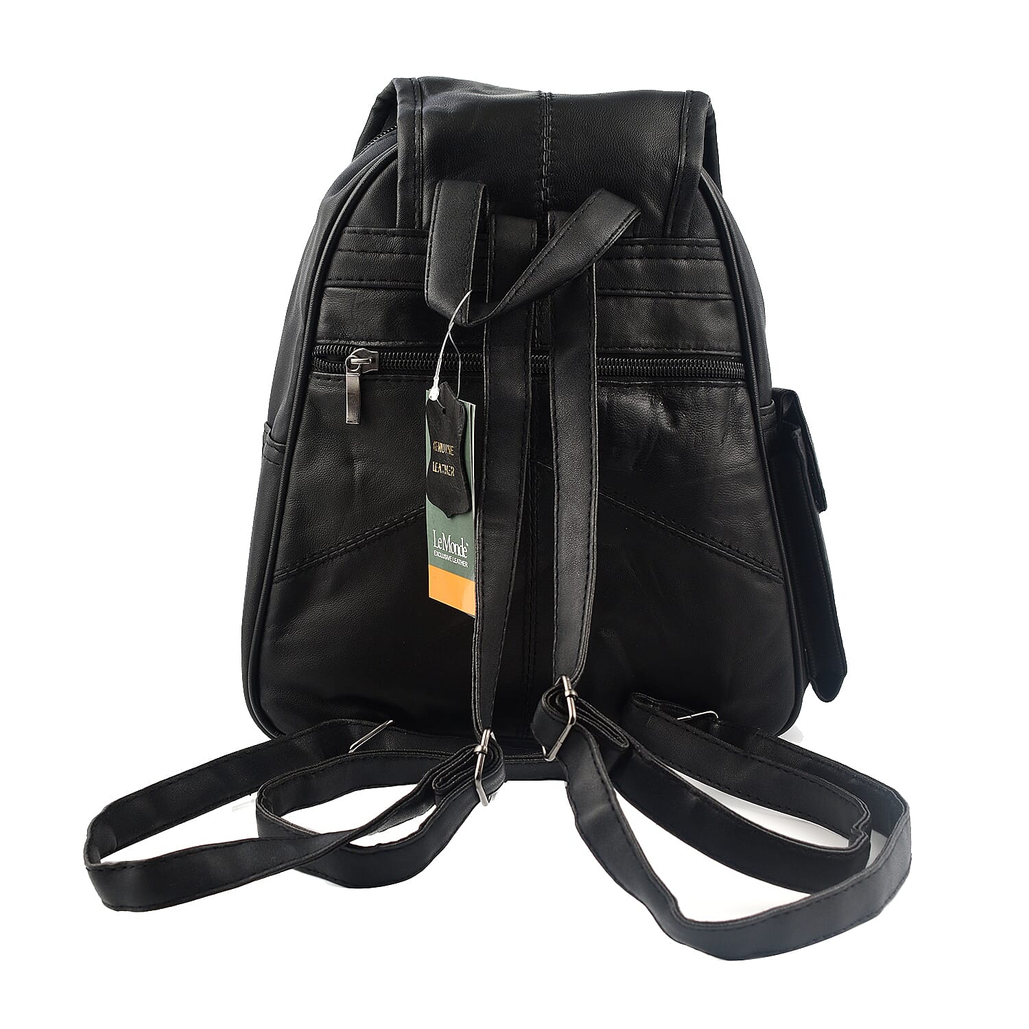 LeMonde Genuine Leather Nappa Backpack - Black