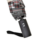 Auto Open - Close Folding Umbrella with Plaided Pattern - Yellow