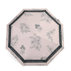 Flower Pattern Automatic Umbrella - Sun and Rain Protection - Beige - Black