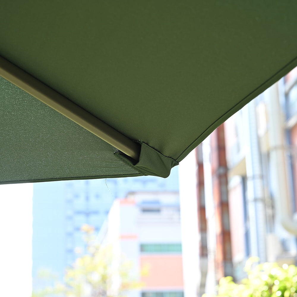 3M Banana Outdoor Patio Umbrella for Sunshade & Rain with Crank Handle & Steel Base - Green