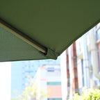 3M Banana Outdoor Patio Umbrella for Sunshade & Rain with Crank Handle & Steel Base - Green