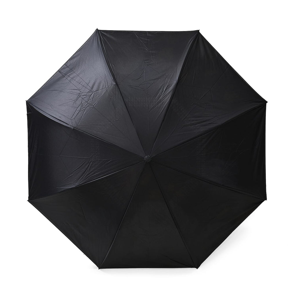 Reverse Flower Pattern Umbrella with C-Shaped Handle - Navy