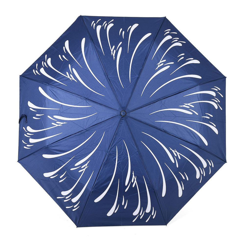 Colour-Changing Firework Splash Print Umbrella - Navy