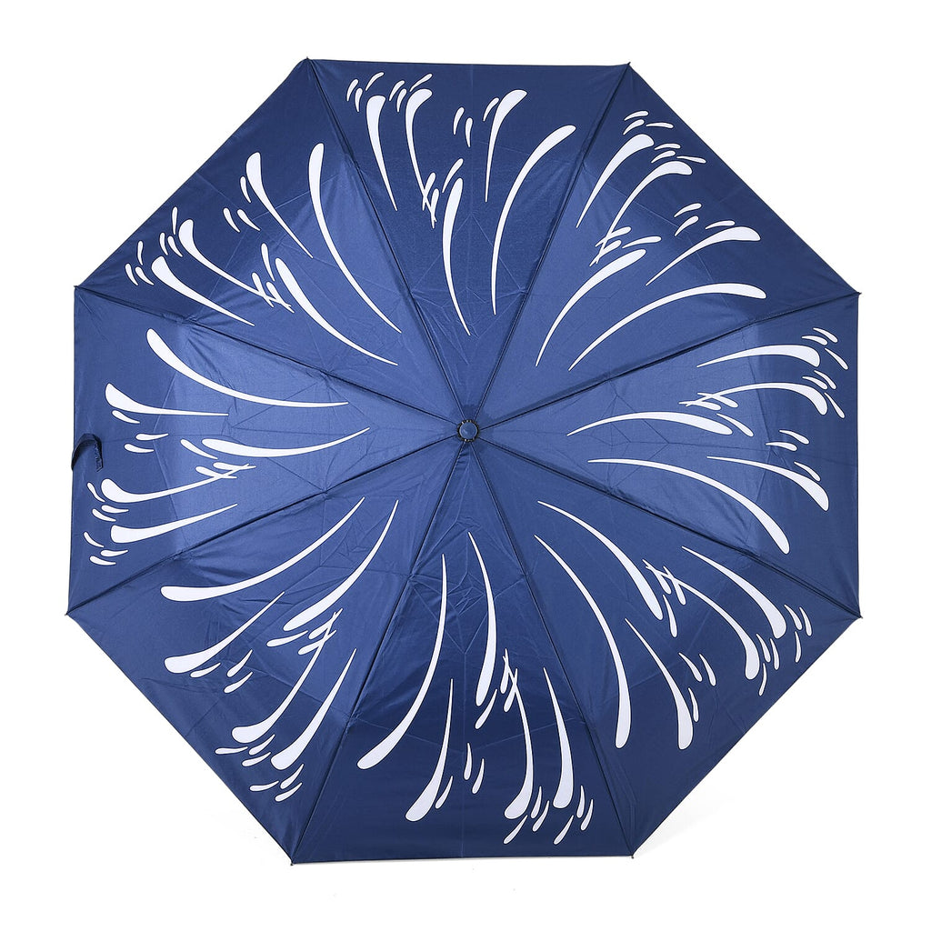 Colour-Changing Firework Splash Print Umbrella - Navy