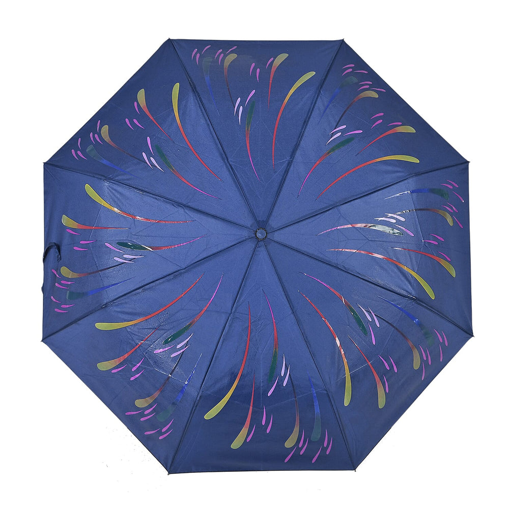 Colour-Changing Firework Splash Print Umbrella - Navy