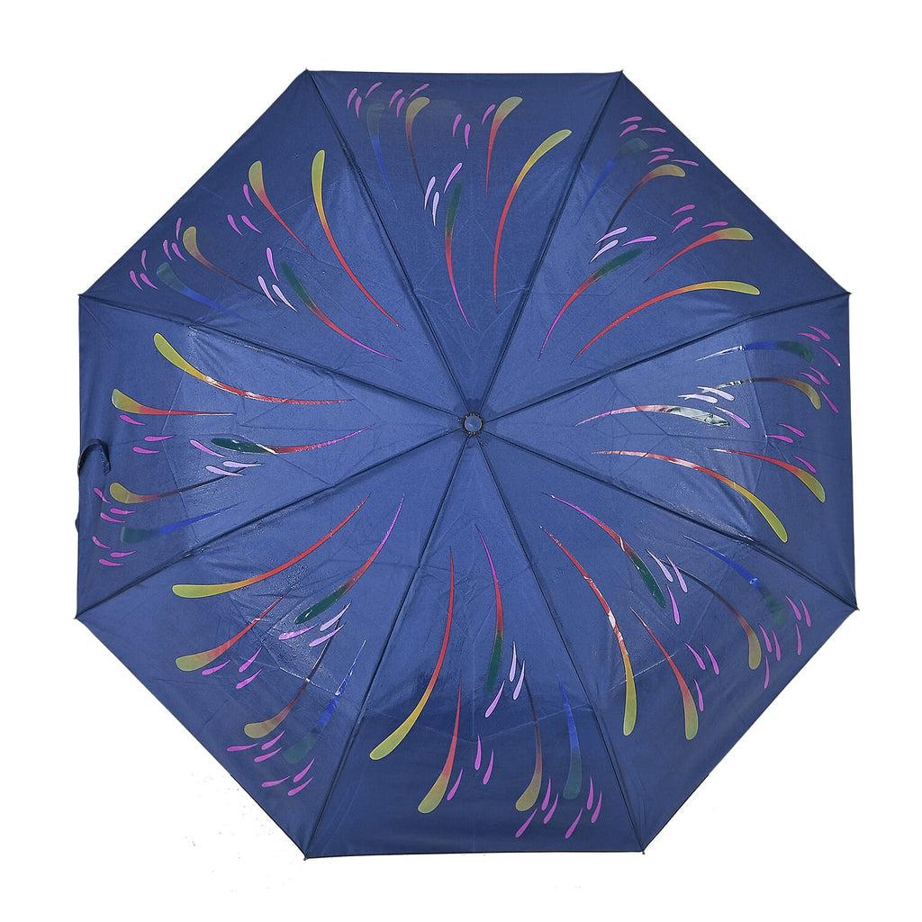 Colour-Changing Firework Splash Print Umbrella - Navy
