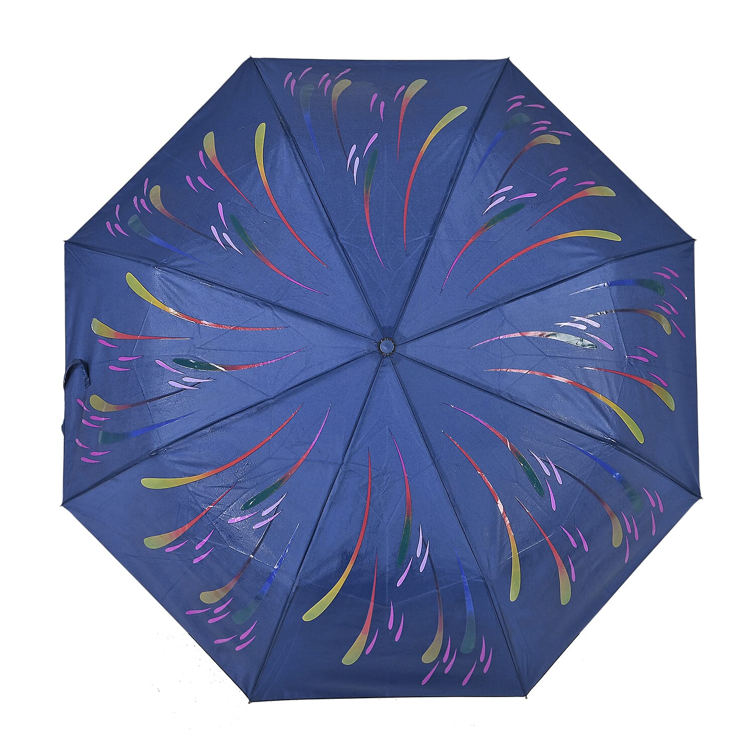 Colour-Changing Firework Splash Print Umbrella - Navy