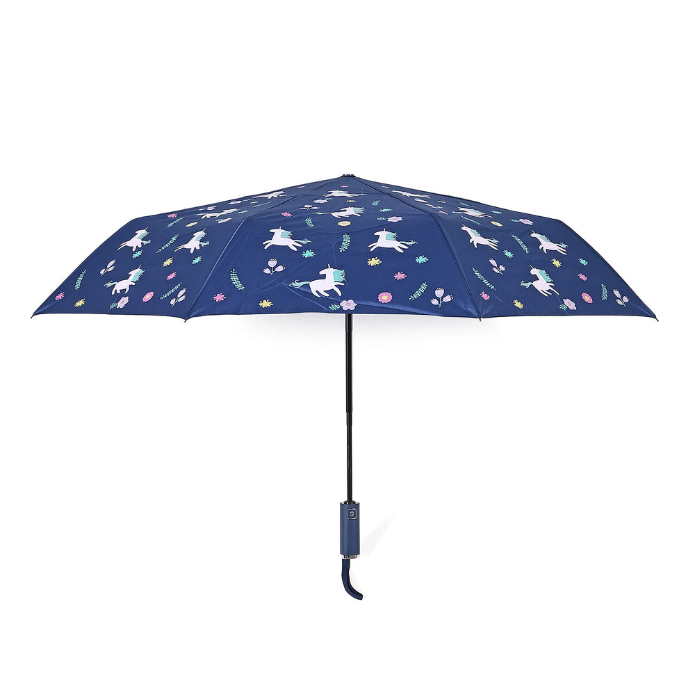 Colour-Changing Unicorn Print Umbrella - Navy