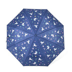 Colour-Changing Unicorn Print Umbrella - Navy