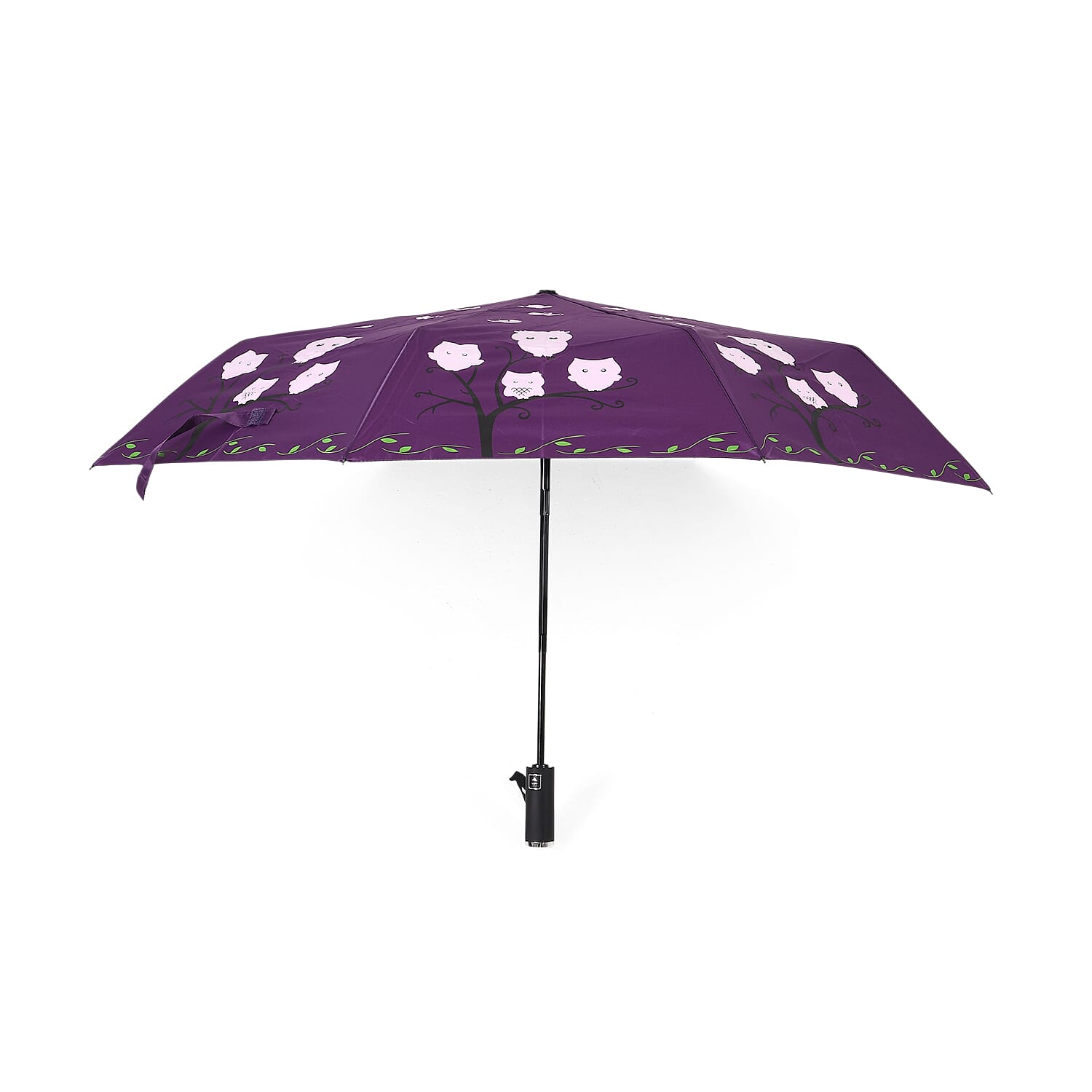 Colour-Changing Owl Print Umbrella - Purple