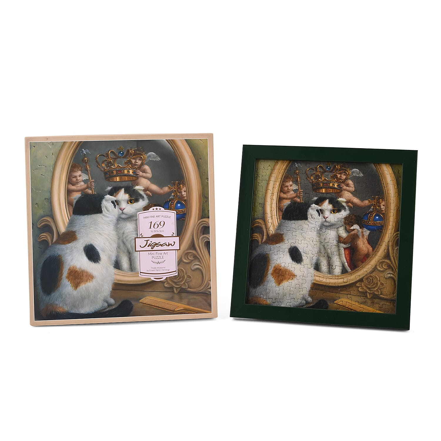 DIY 169-Piece 3D Photo Frame Jigsaw Puzzle - The Royal Cat (Parody of The Spanish Wedding)