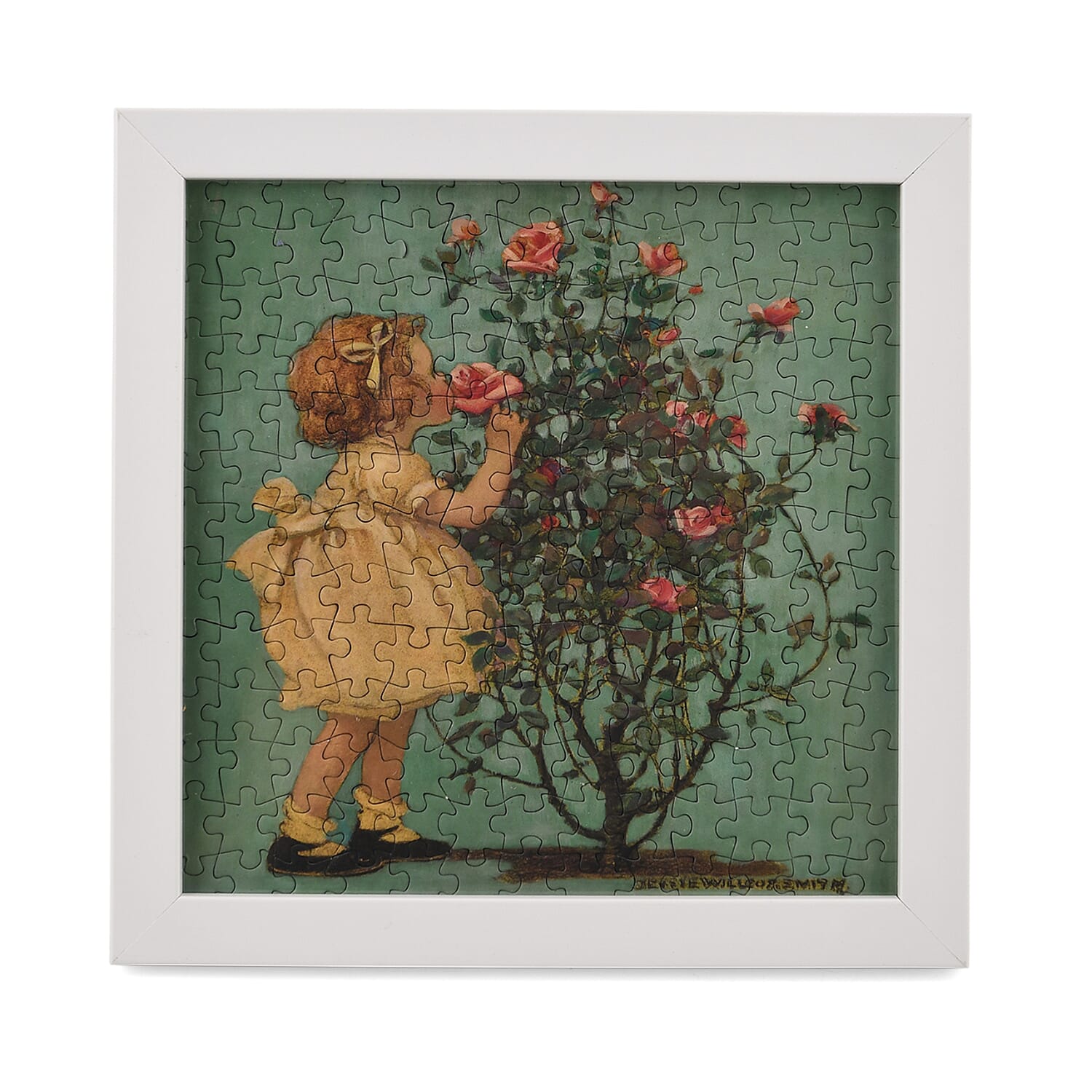 DIY 169-Piece 3D Photo Frame Jigsaw Puzzle - Girl Smelling a Rose