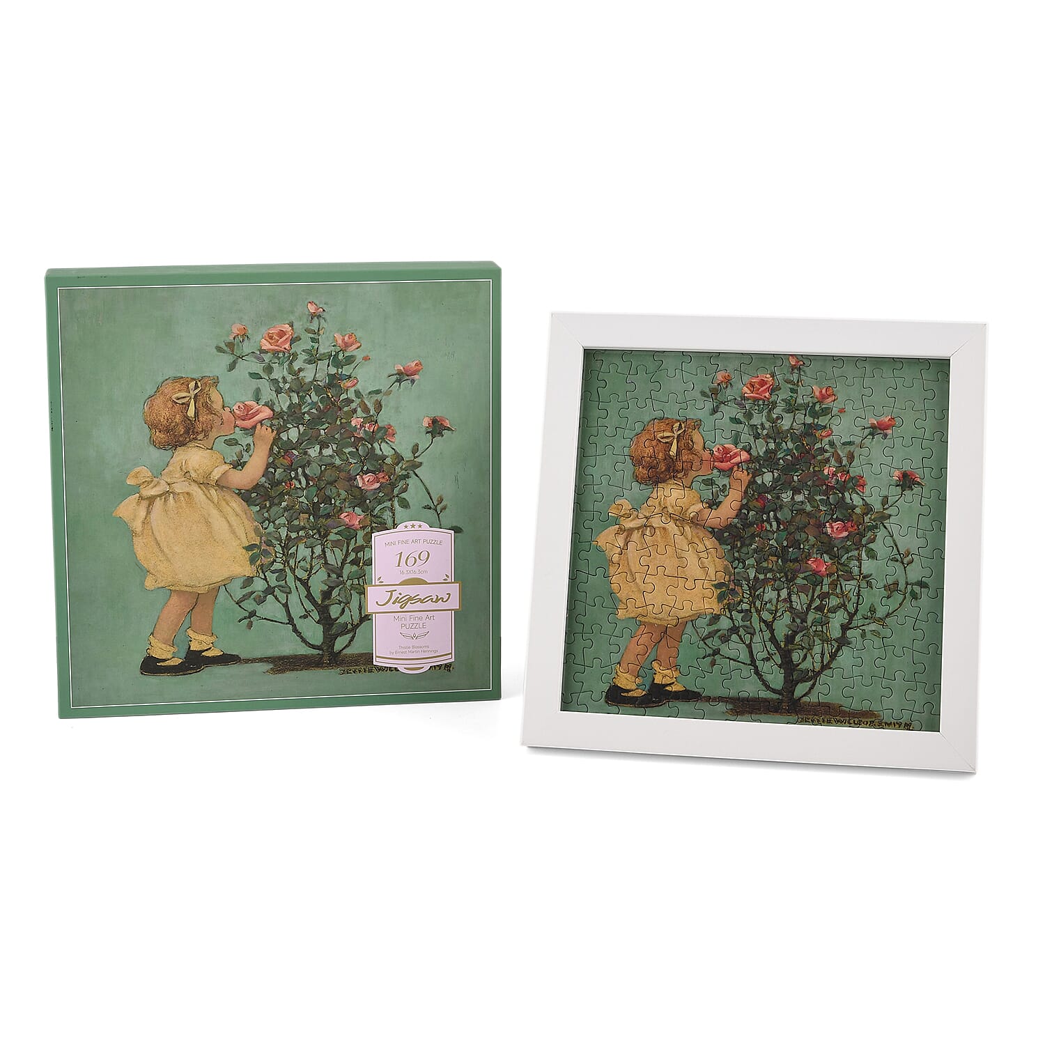 DIY 169-Piece 3D Photo Frame Jigsaw Puzzle - Girl Smelling a Rose