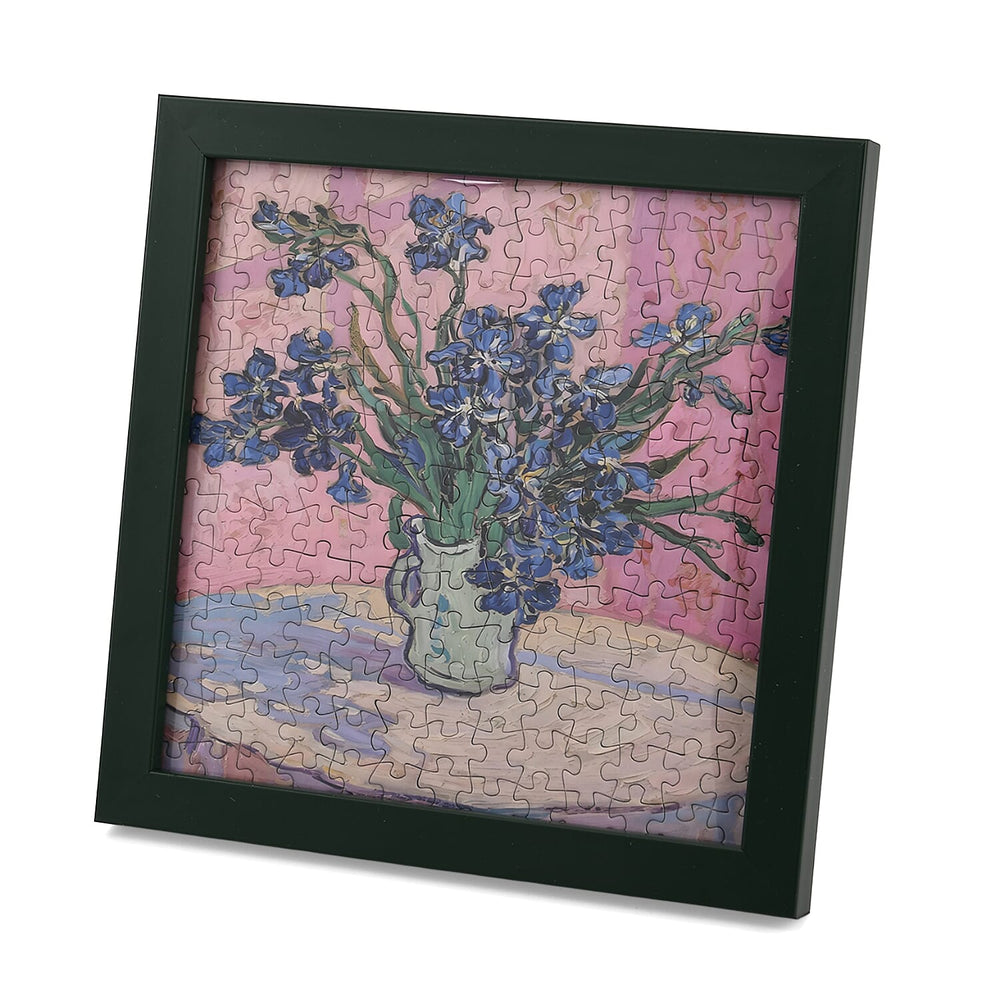 DIY 169-Piece 3D Photo Frame Jigsaw Puzzle - Irises (Against a Pink Background)
