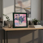 DIY 169-Piece 3D Photo Frame Jigsaw Puzzle - Irises (Against a Pink Background)