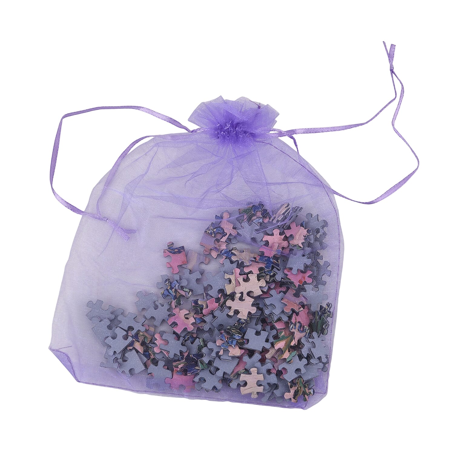 DIY 169-Piece 3D Photo Frame Jigsaw Puzzle - Irises (Against a Pink Background)