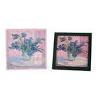 DIY 169-Piece 3D Photo Frame Jigsaw Puzzle - Irises (Against a Pink Background)