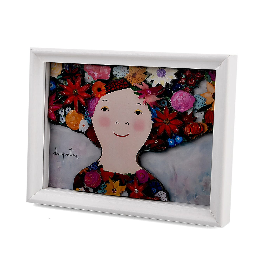 DIY 169-Piece 3D Photo Frame Jigsaw Puzzle - La Fille a la Fleur (Girl with Flowers)