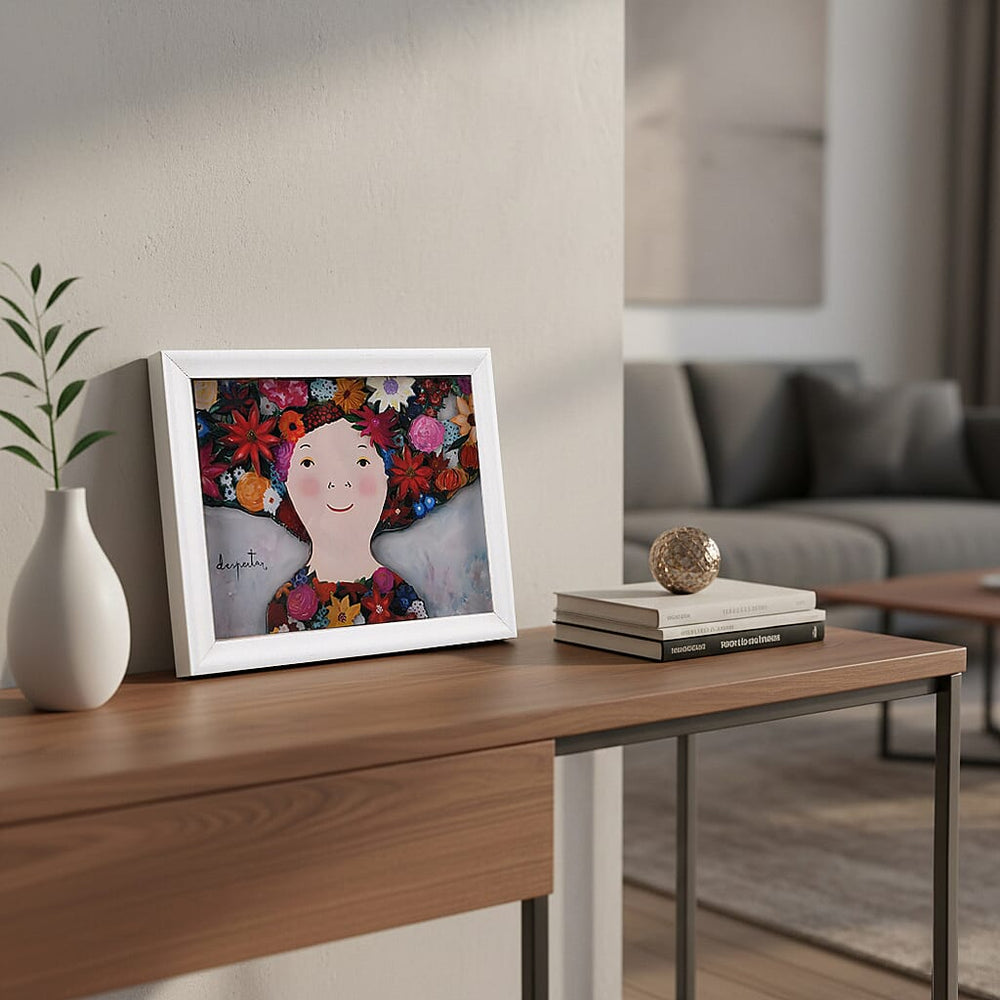 DIY 169-Piece 3D Photo Frame Jigsaw Puzzle - La Fille a la Fleur (Girl with Flowers)