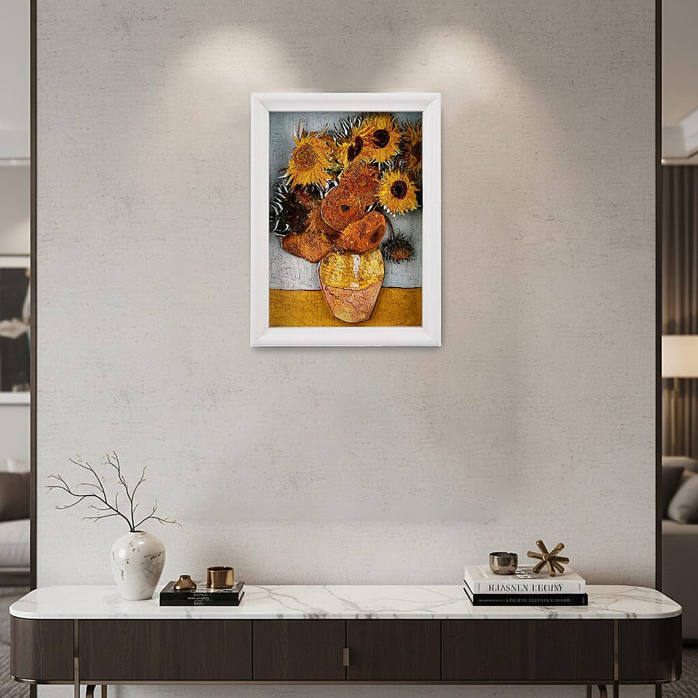 DIY 169-Piece 3D Photo Frame Jigsaw Puzzle - Sunflowers (Vase with Twelve Sunflowers)