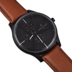 Pierre Cardin Quartz Mens Watch with Brown Leather Strap