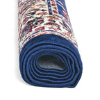 Polyester Traditional Rug and Door Mat (Size 120x1 cm) - Blue & Yellow