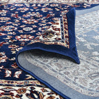 Polyester Traditional Rug and Door Mat (Size 120x1 cm) - Blue & Yellow