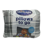 Silentnight Check Pattern Pillows to Go Pair - Grey