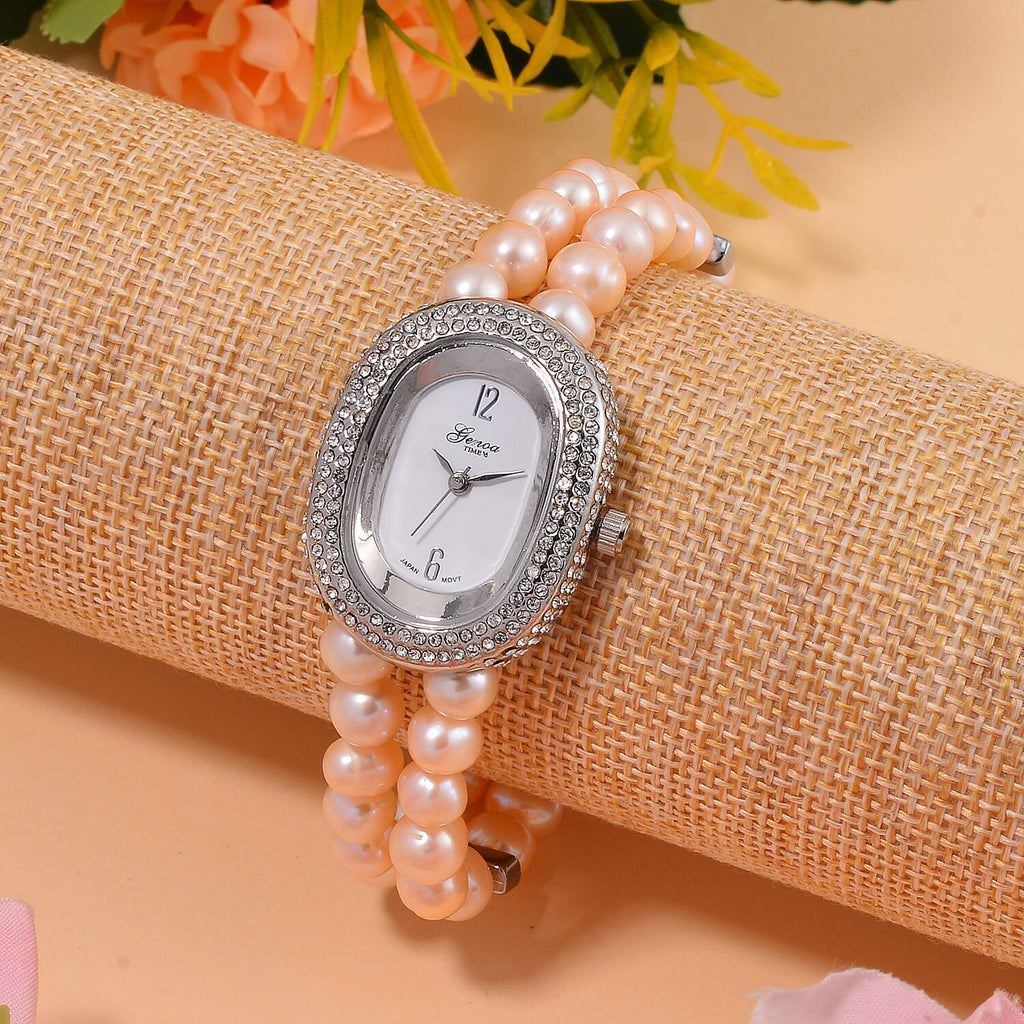 GENOA TIME V2 Miyota 2035 Japan Movt Pink Freshwater Pearl Strap