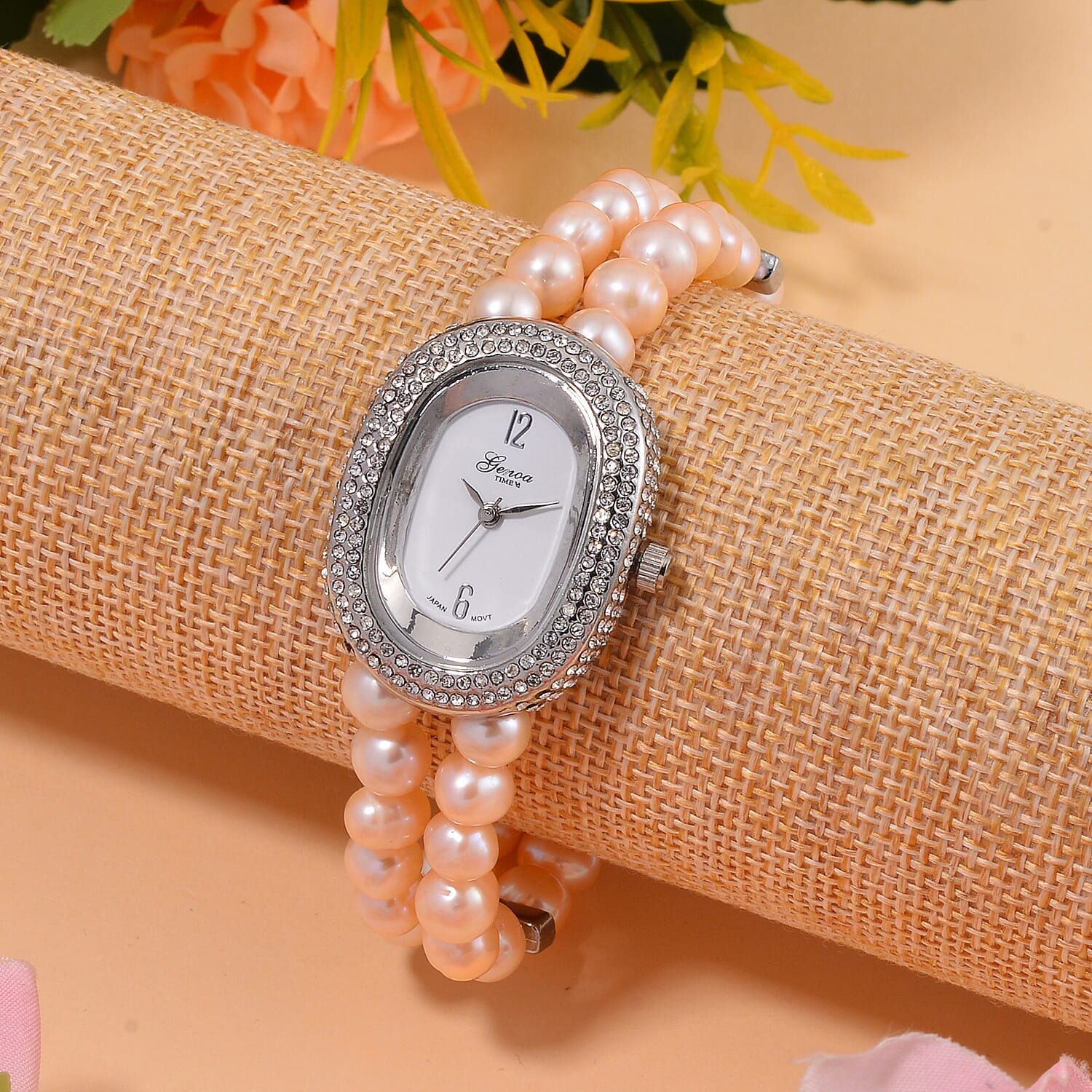 GENOA TIME V2 Miyota 2035 Japan Movt Pink Freshwater Pearl Strap