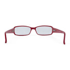 Polo Ralph Lauren Unisex Rectangular Reading Glasses with RL Metal Logo (Power 3.5) - Red