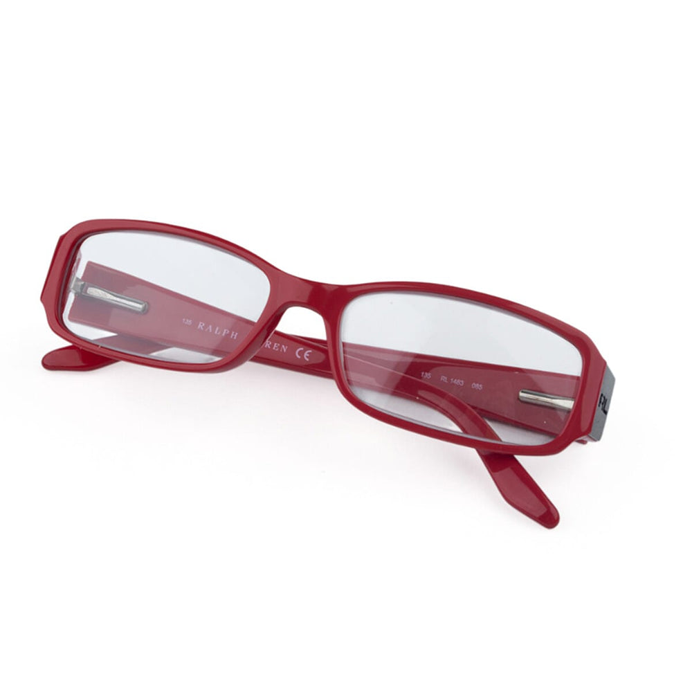 Polo Ralph Lauren Unisex Rectangular Reading Glasses with RL Metal Logo (Power 3.5) - Red