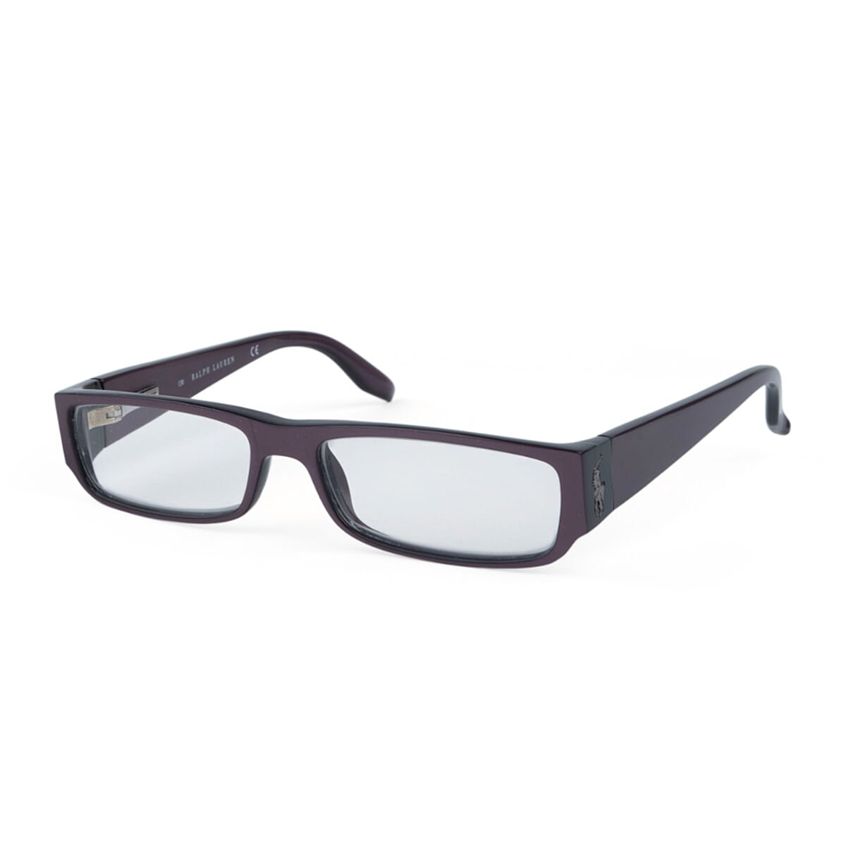 Polo Ralph Lauren Womens Purple Rectangular Reading Glasses with Metal Horse Logo (Power - 3.5)