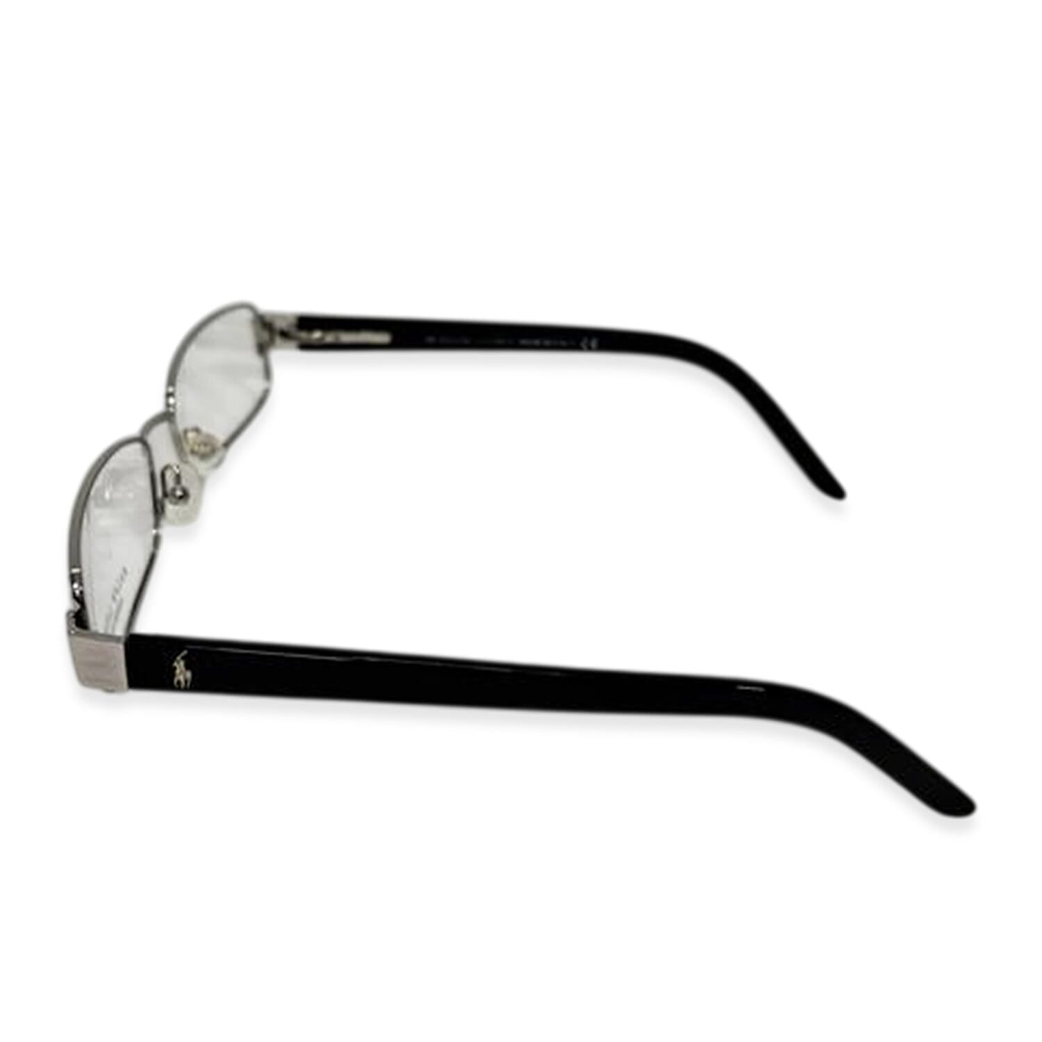 Polo Ralph Silver Metal Rim Readers With Black Acetate Sides And Polo Horse Logo (Power 2)