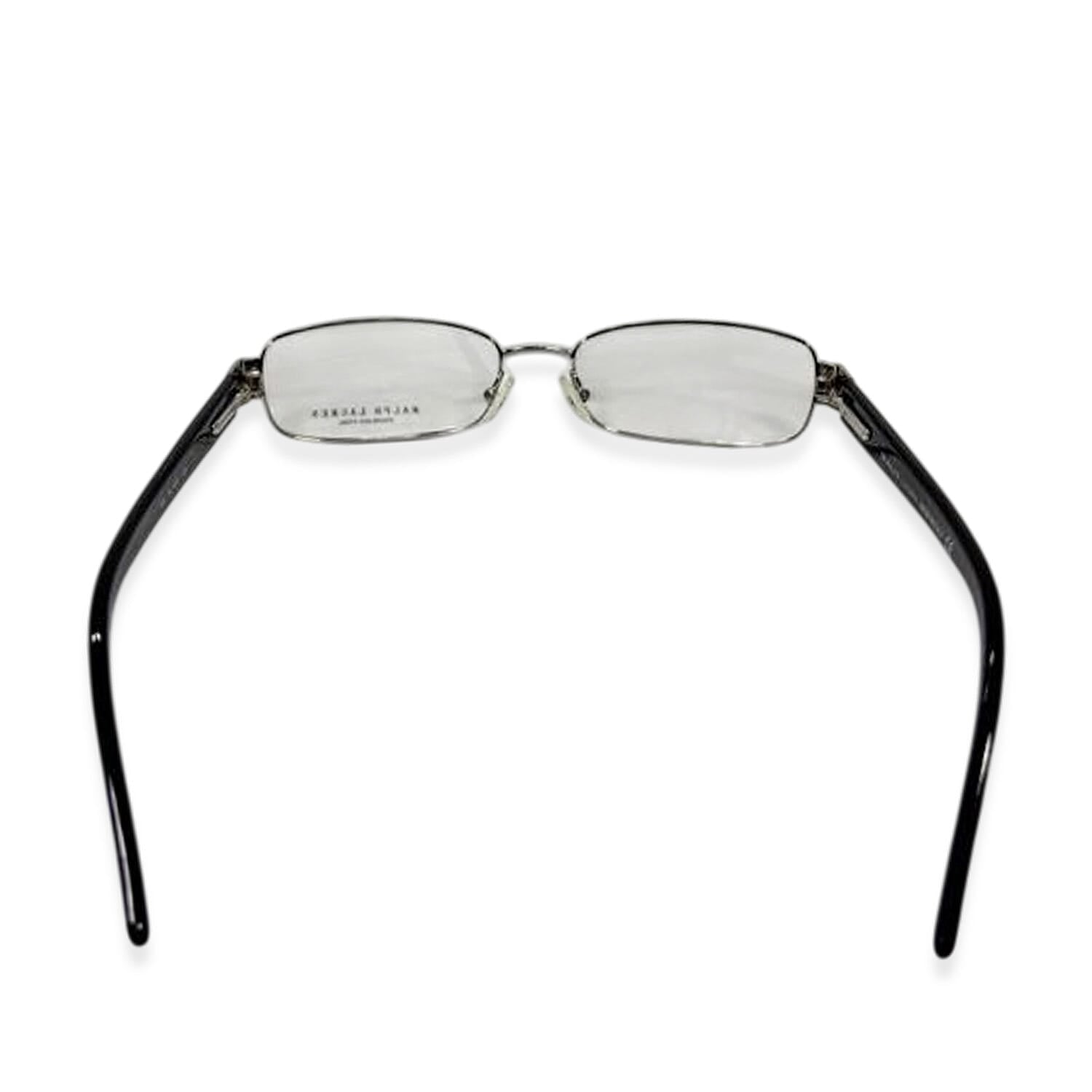 Polo Ralph Silver Metal Rim Readers With Black Acetate Sides And Polo Horse Logo (Power 2)