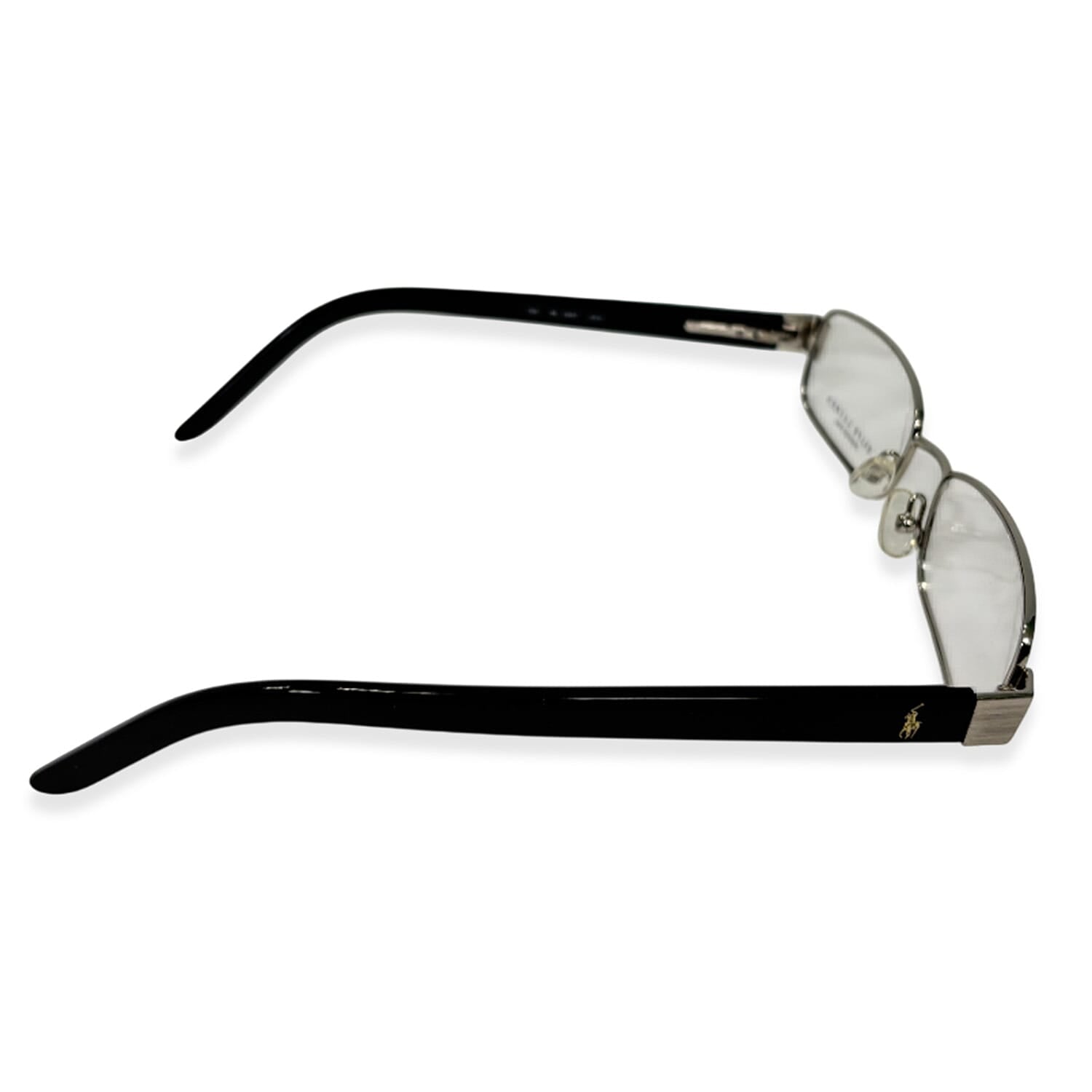 Polo Ralph Silver Metal Rim Readers With Black Acetate Sides And Polo Horse Logo (Power 2)