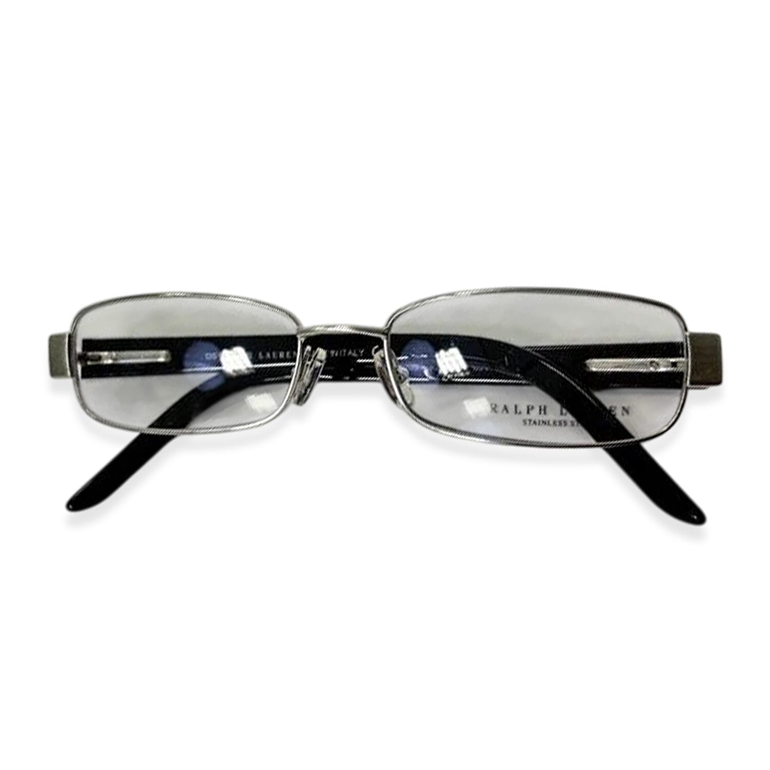 Polo Ralph Silver Metal Rim Readers With Black Acetate Sides And Polo Horse Logo (Power 2)
