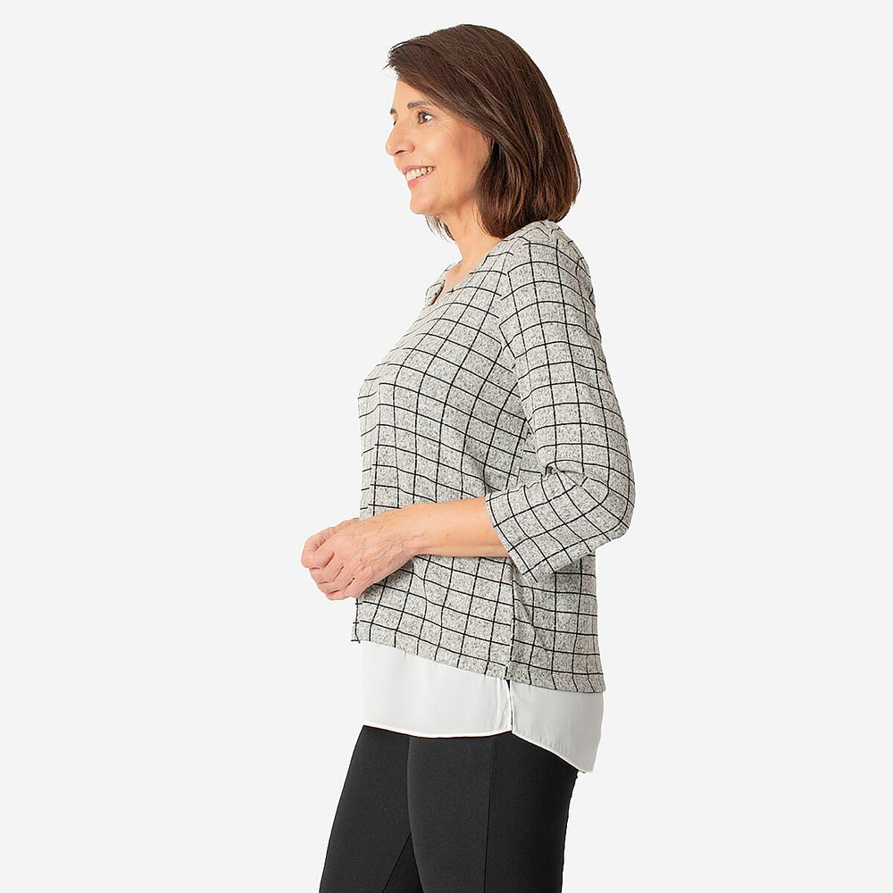 Polyamide Top Size S ( 8 to 10) - Grey White