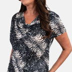 Polyester Animal Print Top (Size 1x1 cm) - Blue