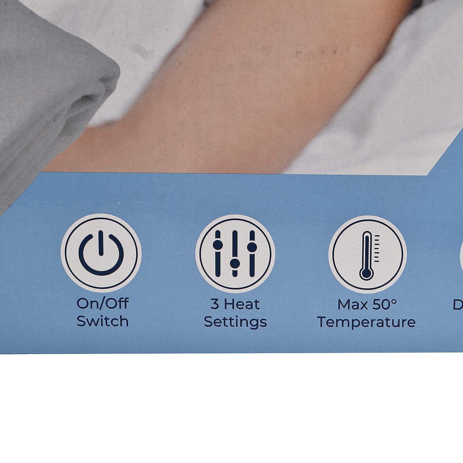 CUQOO Premium Heated Blanket with 3 Heat Setting & LED Indicator Light (Double Size 135x120 cm) - White